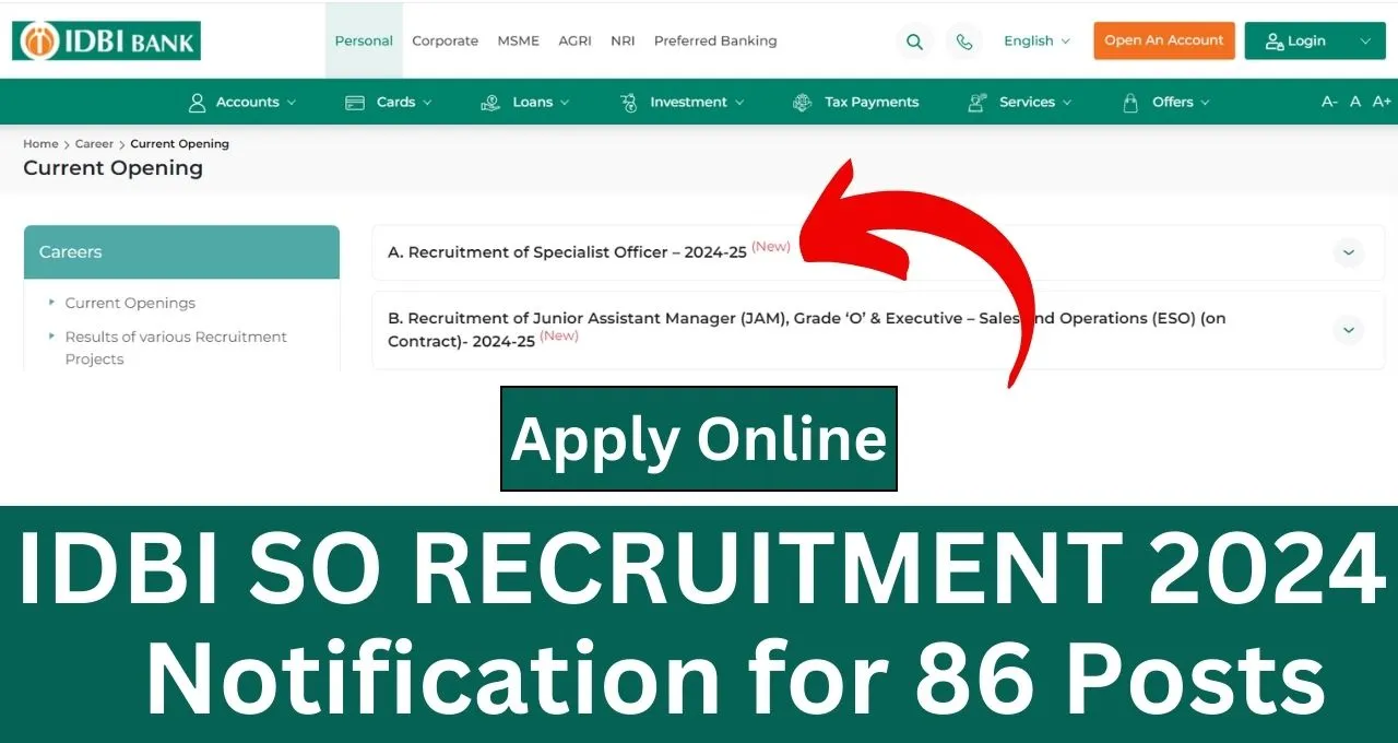 IDBI SO Recruitment 2024