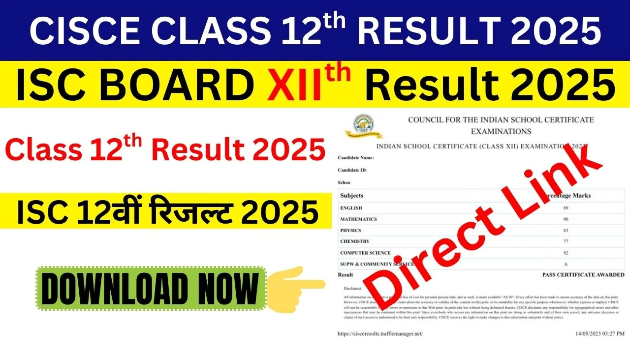ISC 12th Result 2025