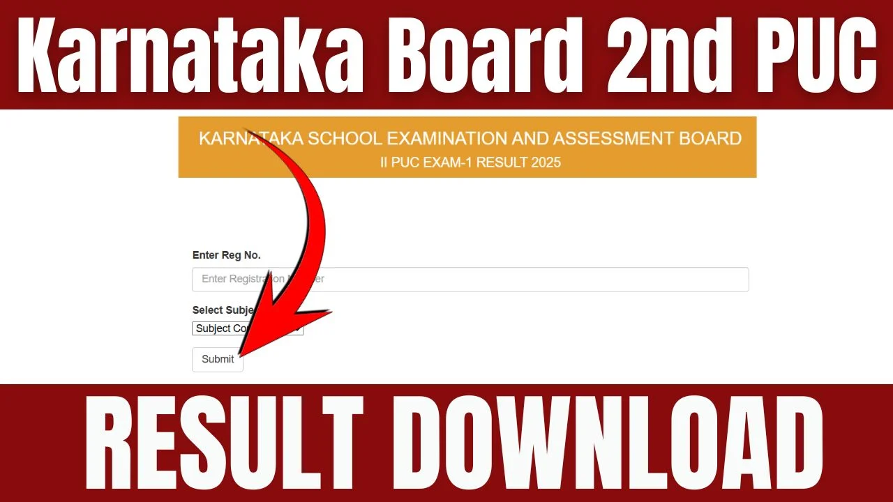 Karnataka Board 2nd PUC Result 2025 Link