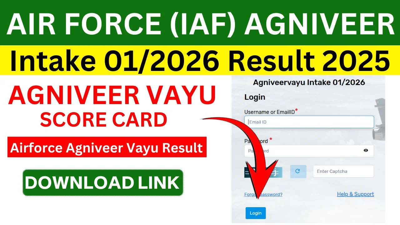 Air Force (IAF) Agniveer Intake 012026 Result 2025