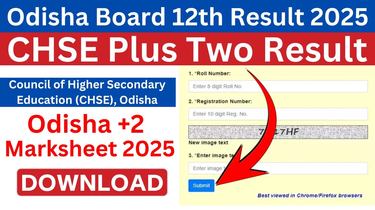 CHSE Odisha 12th Result Plus Two Marksheet Download
