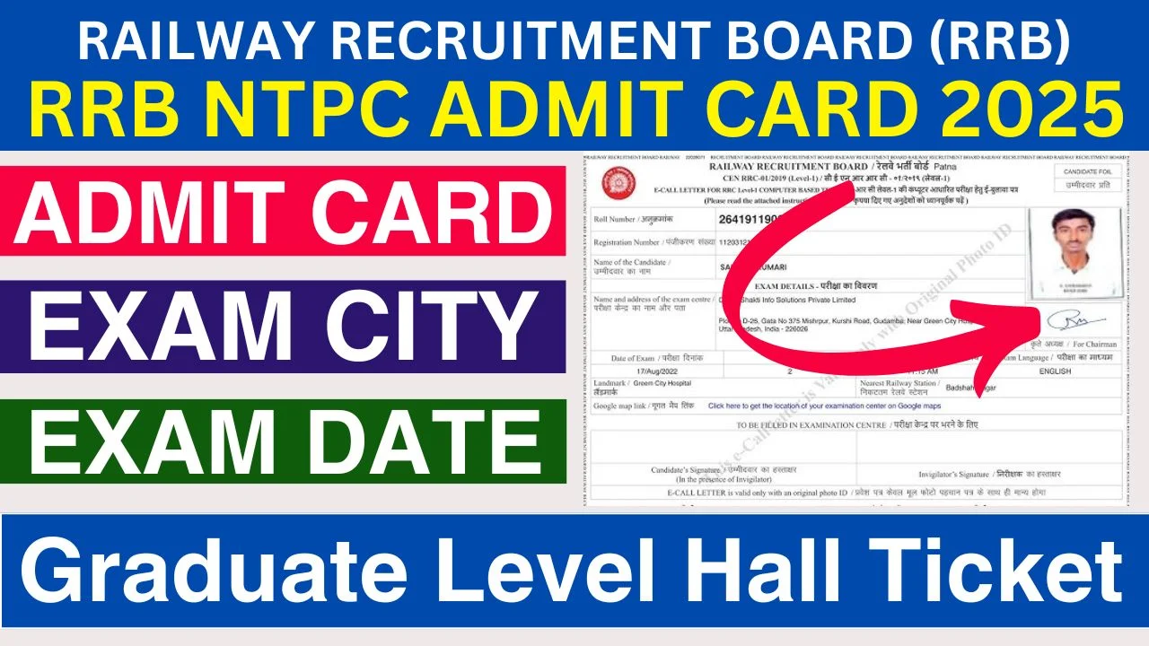 RRB NTPC Admit Card Link Graduate Level Hall Ticket Download
