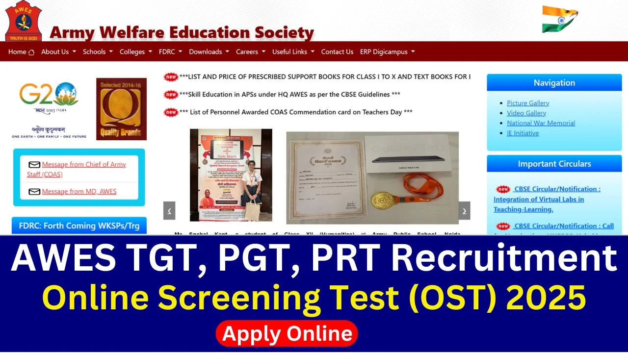 AWES TGT PGT PRT OST Recruitment 2025