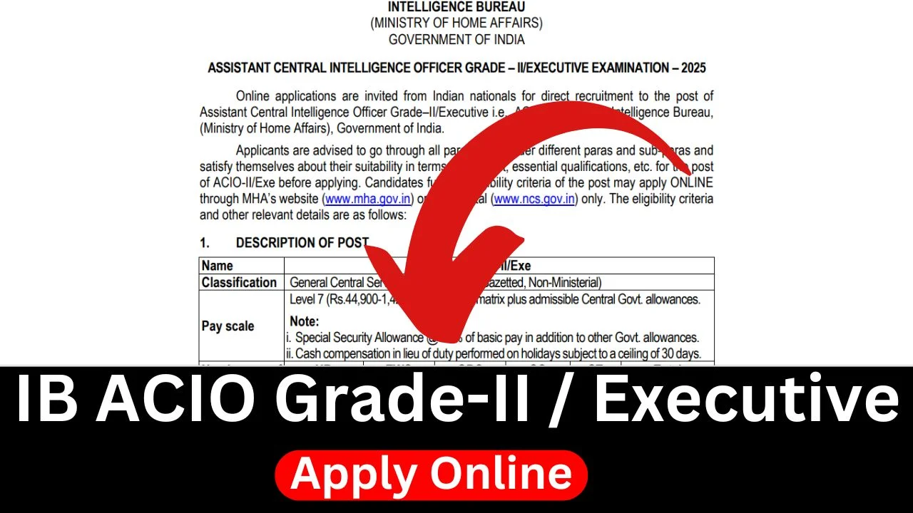 IB ACIO Recruitment 2025