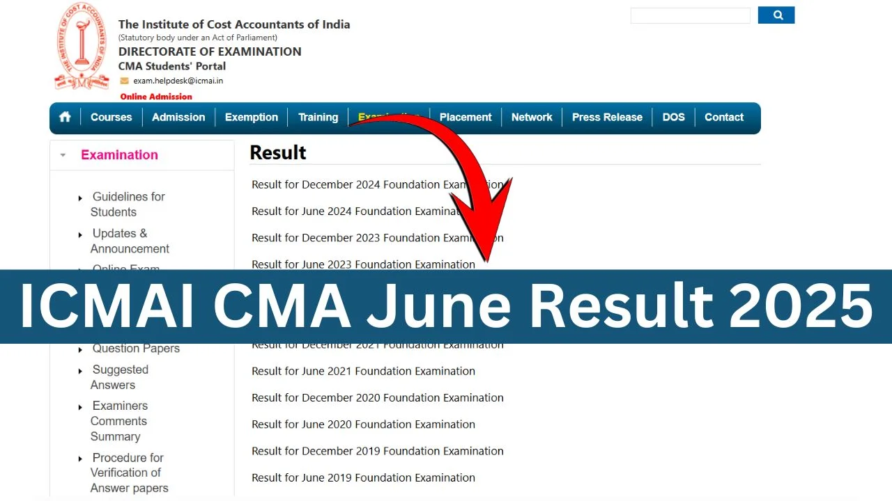 ICMAI CMA June Result 2025 OUT, Intermediate & Final Scorecard Download