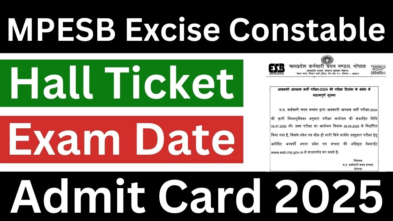 MPESB Excise Constable Admit Card