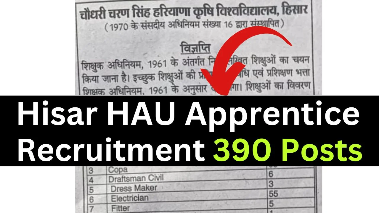 Hisar HAU Apprentice Recruitment