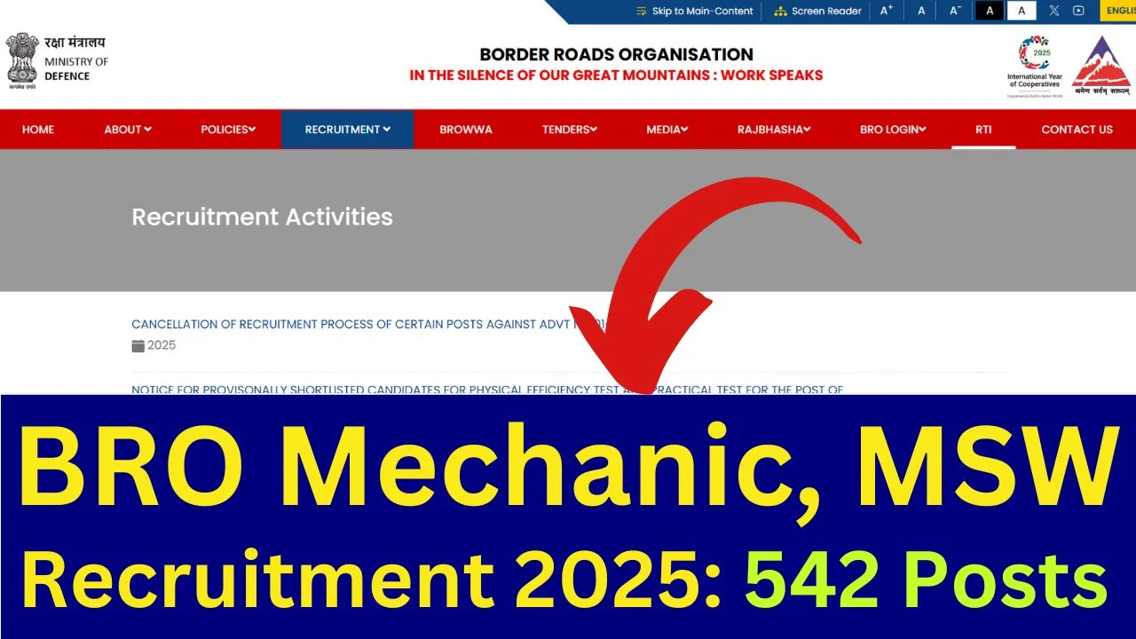 BRO Mechanic, MSW Recruitment