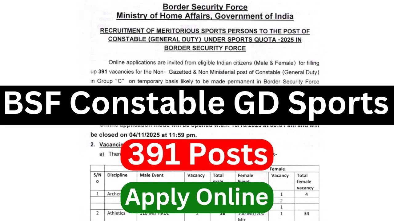 BSF Constable GD Sports Recruitment