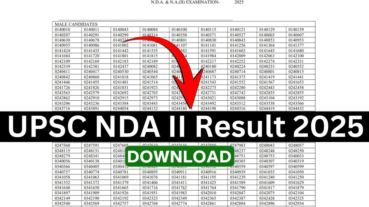UPSC NDA II Result 2025
