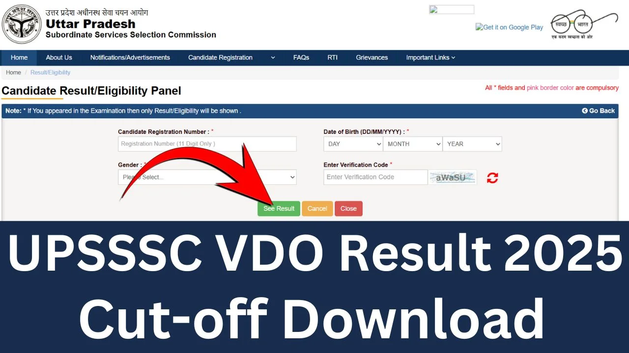 UPSSSC VDO Result