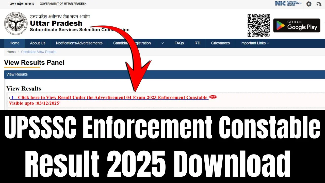 UPSSSC Enforcement Constable Result
